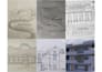 do architecture sketch of interior and exterior building